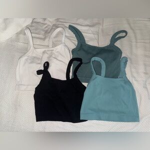 4-PACK RIBBED TANK Colsie Women's Ribbed Tank Tops - Black, White, Teal, Green